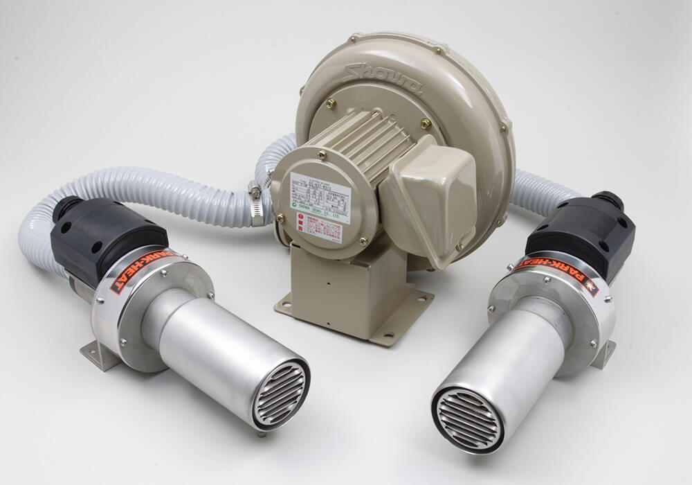 PHSシリーズ 熱風ヒーター PHS50 送風機との接続例